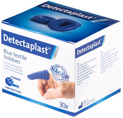 Vingerlingen Detectaplast textiel blauw 30stuks