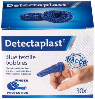 Vingerlingen Detectaplast textiel blauw 30stuks-2