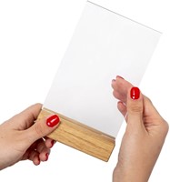 Menukaarthouder IEZZY T tafeldisplay A6 hout-3