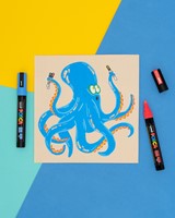 Paintmarker Uni POSCA Sticker Graffiti assorti metalen koffer à 20st-1