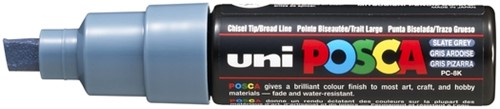 Paintmarker Uni POSCA PC8K breed schuin leisteengrijs