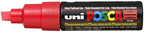Paintmarker Uni POSCA PC8K breed schuin fluor rood