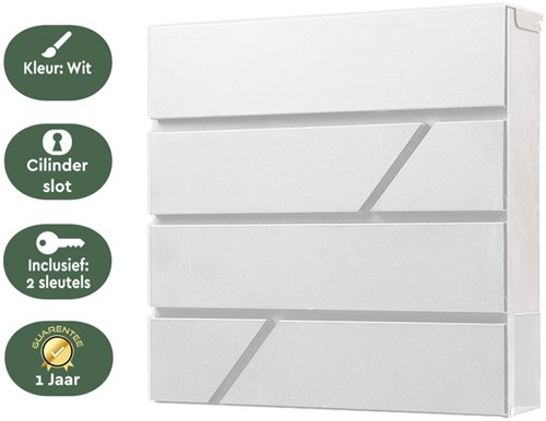 Brievenbus BRASQ PB200 Deluxe wand wit-3