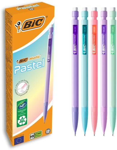 Vulpotlood Bic Matic Pastel HB 0.7mm pastel assorti