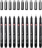 Fineliner Sakura Pigma Micron Black Edition set à 10 breedtes + gratis etui-3