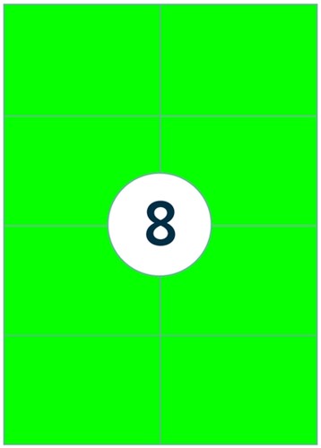 Etiket Rillprint 105x74mm fluor groen 800 stuks-3