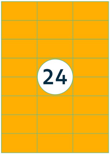 Etiket Rillprint 70x37mm fluor oranje 2400 stuks-3