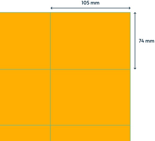 Etiket Rillprint 105x74mm fluor oranje 800 stuks-2