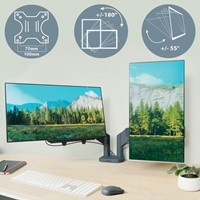 Monitorarm Leitz Ergo ruimtebesparend dubbel donkergrijs-10