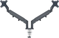 Monitorarm Leitz Ergo ruimtebesparend dubbel donkergrijs