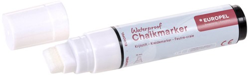 Krijtstift Europel watervast 15mm wit blister 1 stuk-2