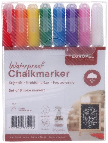 Krijtstift Europel watervast 1-3mm assorti etui 8 stuks-2