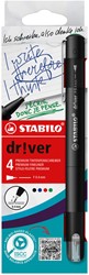 Fineliner STABILO dr!ver fijn assorti pk/4