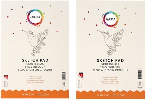 Schetsblok Qrea A4 24 vel 120gr gelijmd-2