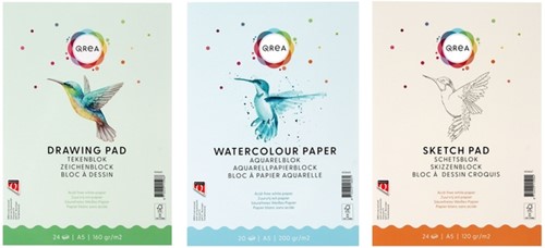 Aquarelblok Qrea A5 20vel 200gr gelijmd-3