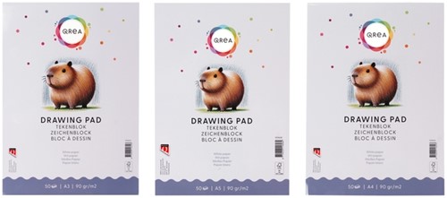Tekenblok Qrea A3 50 vel 90gr gelijmd-2