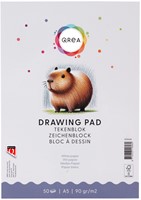 Tekenblok Qrea A5 50 vel 90gr gelijmd