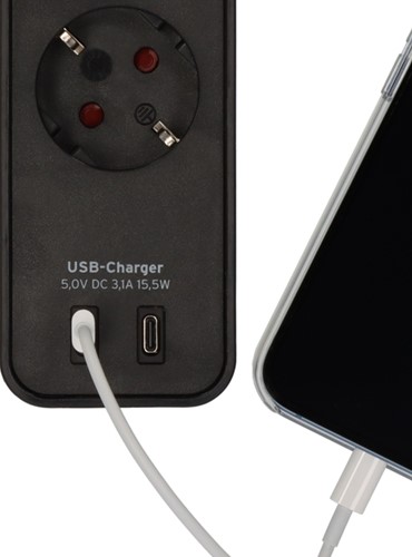 Stekkerdoos Brennenstuhl Ecolor 4vdig incl 2 USB C 1.5m zwart-3