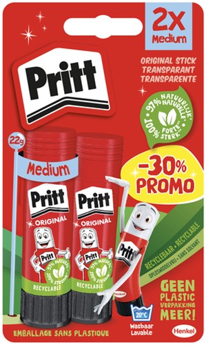 Lijmstift Pritt Stick Original 22gr blister à 2 stuks