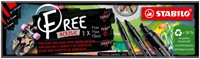 Acrylmarker STABILO  Free Acrylic Mixed Tip pk/3 breedtes zwart-3