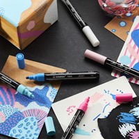 Acrylmarker STABILO  Free Acrylic Mixed Tip pk/3 breedtes zwart-2