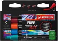Acrylmarker STABILO  Free Acrylic T300 Urban assorti pk/5
