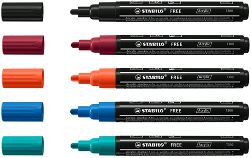 Acrylmarker STABILO  Free Acrylic T300 Urban assorti pk/5-2