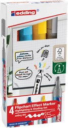 Viltstift edding 385 flipover penseelpunt assorti pk/4