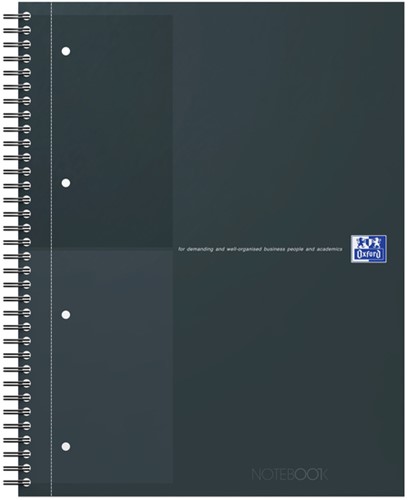 Spiraalblok Oxford International Notebook A4+ lijn 160vel zwart