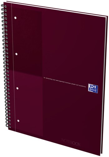 Spiraalblok Oxford International Notebook A4+ lijn 160vel rood-2