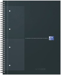 Spiraalblok Oxford International Notebook A4+ ruit 5X5mm 160vel zwart