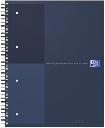 Spiraalblok Oxford International Notebook A4+ lijn 160vel blauw