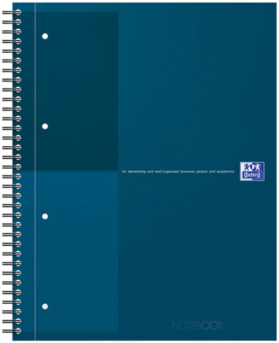 Spiraalblok Oxford International Notebook A4+ lijn 160vel petrol blauw