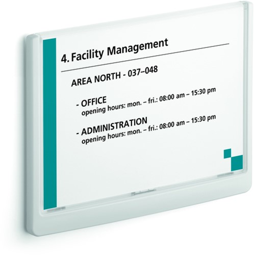 Deurbordje Durable Click sign 210x148mm A5 liggend wit