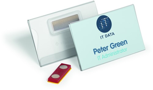 Badge Durable 8244 vlak met magneet 54x90mm place and hold 25 stuks