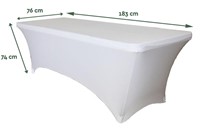 Tafelrok BRASQ voor vouwtafel 183x76x74cm wit-2