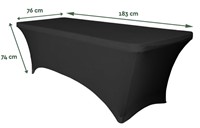 Tafelrok BRASQ voor vouwtafel 183x76x74cm zwart-2