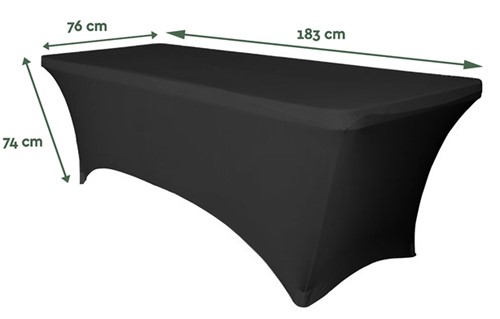 Tafelrok BRASQ voor vouwtafel 183x76x74cm zwart-2