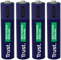 Batterij Trust USB-C oplaadbaar AAA pk/4