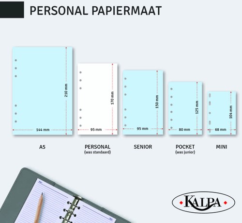 Organizer Kalpa Personal inclusief agenda 2026-2027 7dagen/2pagina's croco zwart-2