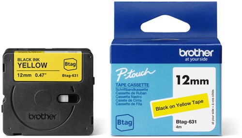 Brothertape P-touch Btag-631 12mm zwart op geel-3