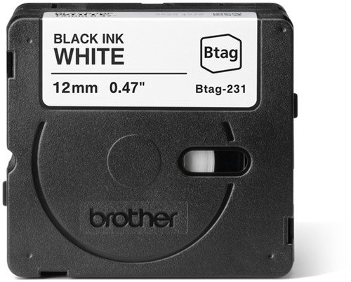 Brothertape P-touch Btag-231 12mm zwart op wit-2