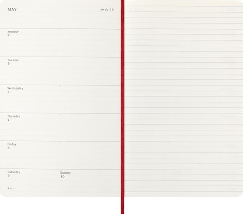 Agenda 2026 Moleskine 12M Planner Weekly 7dagen/1pagina large sc scarlet red-3