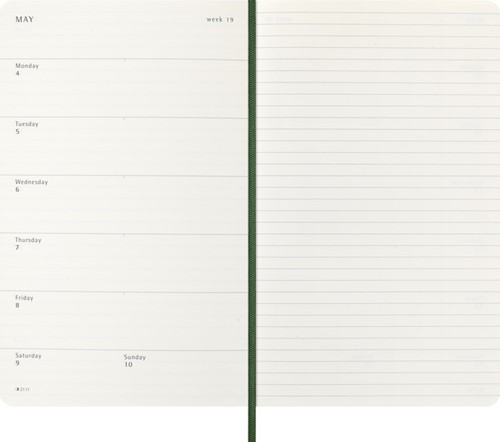Agenda 2026 Moleskine 12M Planner Weekly 7dagen/1pagina large sc myrtle green-3