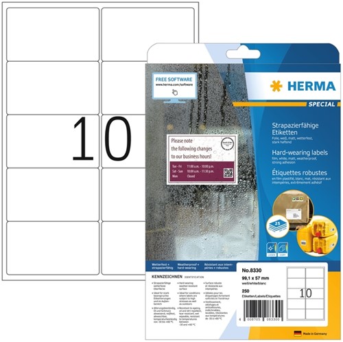 Etiket 99.1x57mm herma 8330 weerbestendig wt ds/250