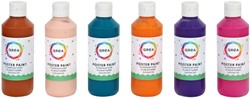 Plakkaatverf Qrea set à 6 fun kleuren 250ml