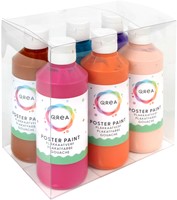 Plakkaatverf Qrea set à 6 fun kleuren 250ml-2