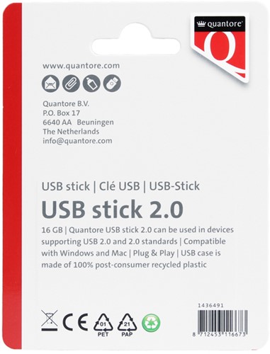 USB-stick Quantore 16GB 2.0 zwart-2