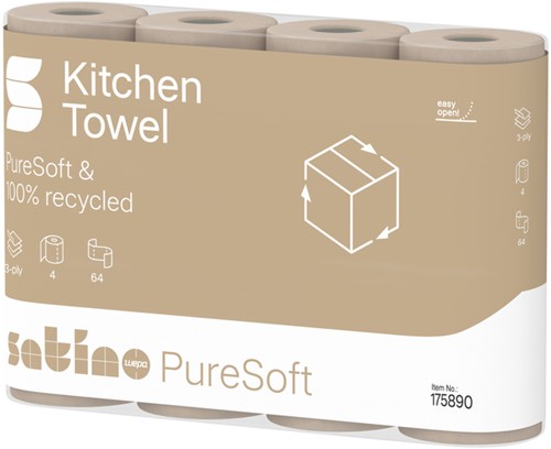 Keukenrol Satino PureSoft 3-laags 4x64 vel naturel 175890-3