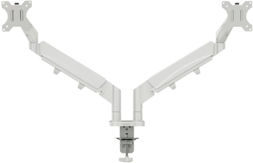 Monitorarm Leitz Ergo ruimtebesparend dubbel grijs